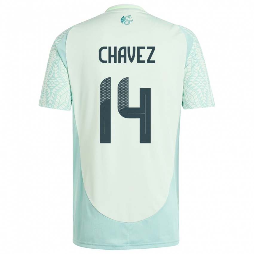 Herren Mexiko Luis Chavez #14 Leinengrün Auswärtstrikot Trikot 24-26 T-Shirt