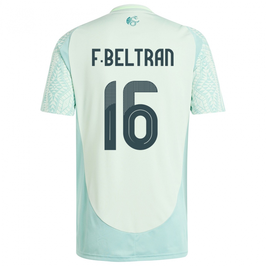 Herren Mexiko Fernando Beltran #16 Leinengrün Auswärtstrikot Trikot 24-26 T-Shirt