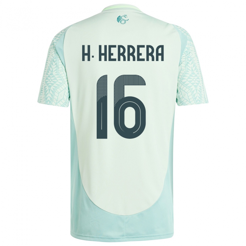 Herren Mexiko Hector Herrera #16 Leinengrün Auswärtstrikot Trikot 24-26 T-Shirt