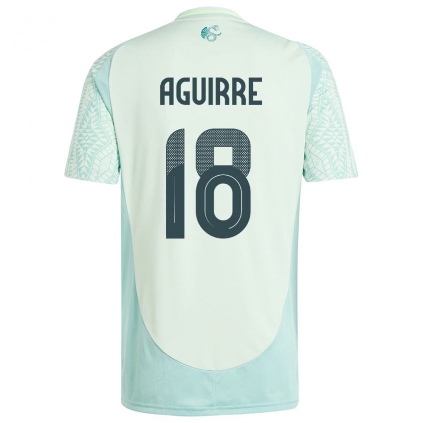 Herren Mexiko Eduardo Aguirre #18 Leinengrün Auswärtstrikot Trikot 24-26 T-Shirt