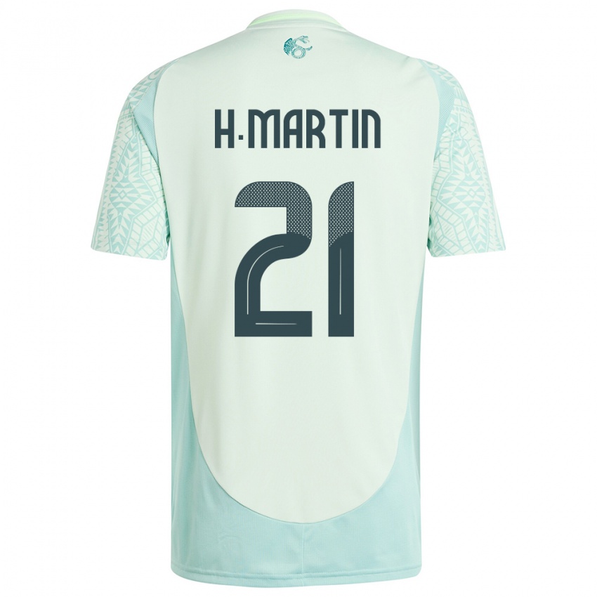 Herren Mexiko Henry Martin #21 Leinengrün Auswärtstrikot Trikot 24-26 T-Shirt