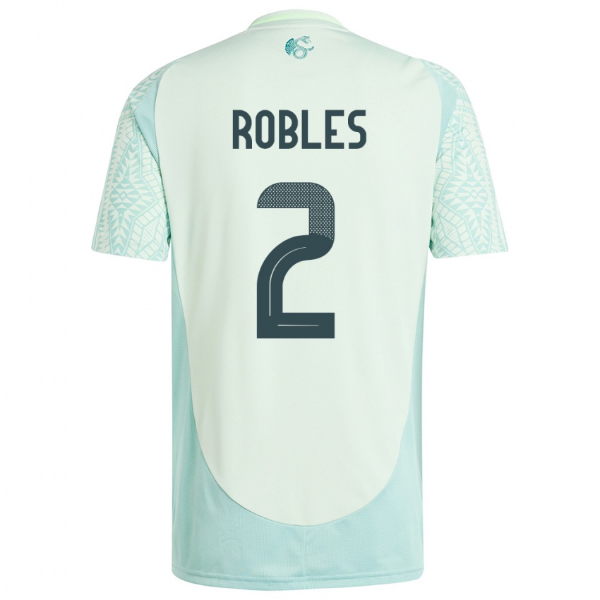 Herren Mexiko Kenti Robles #2 Leinengrün Auswärtstrikot Trikot 24-26 T-Shirt