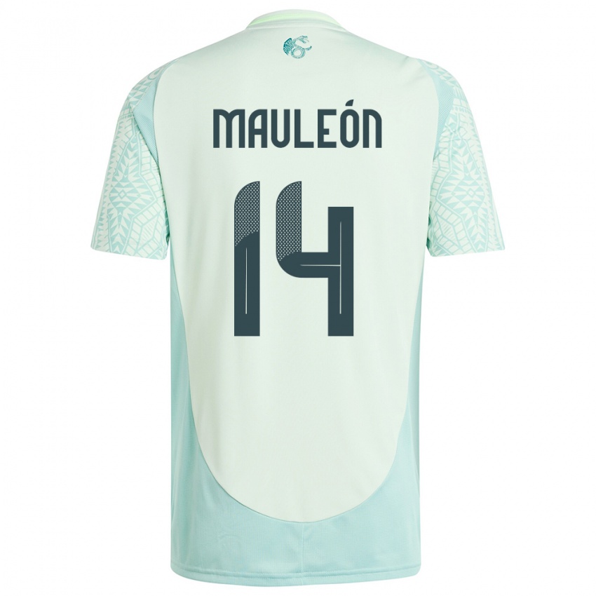 Herren Mexiko Natalia Mauleon #14 Leinengrün Auswärtstrikot Trikot 24-26 T-Shirt