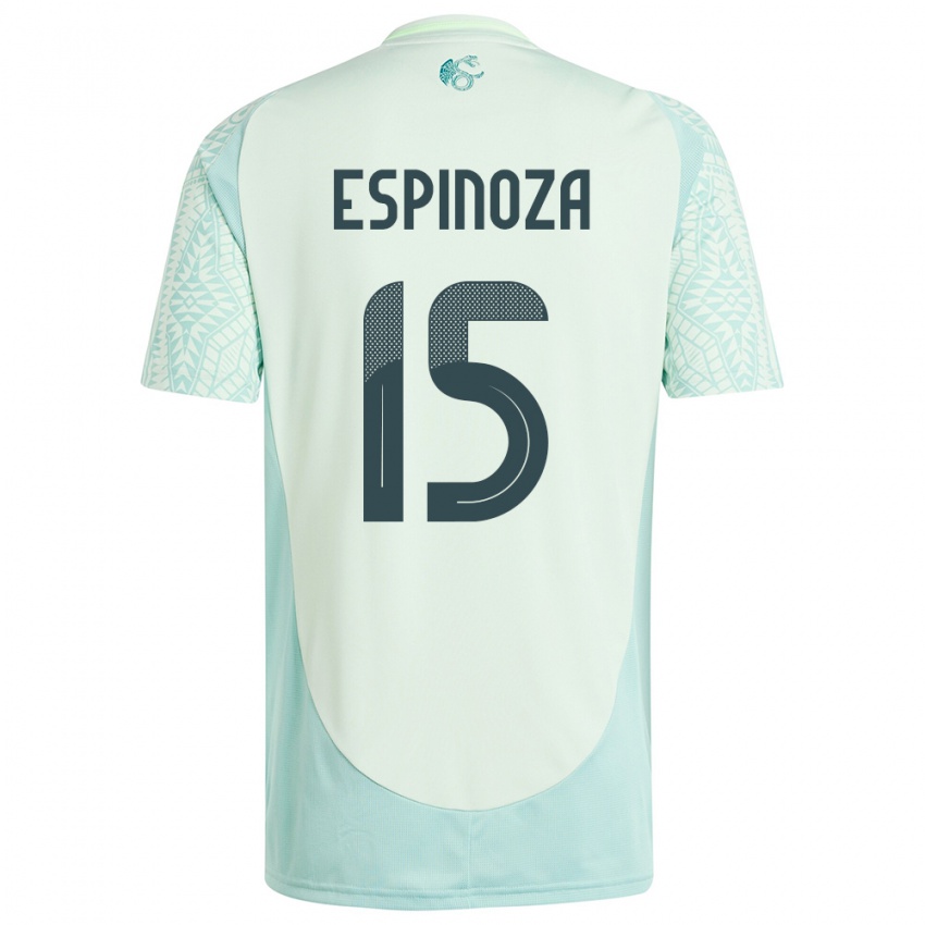Herren Mexiko Greta Espinoza #15 Leinengrün Auswärtstrikot Trikot 24-26 T-Shirt