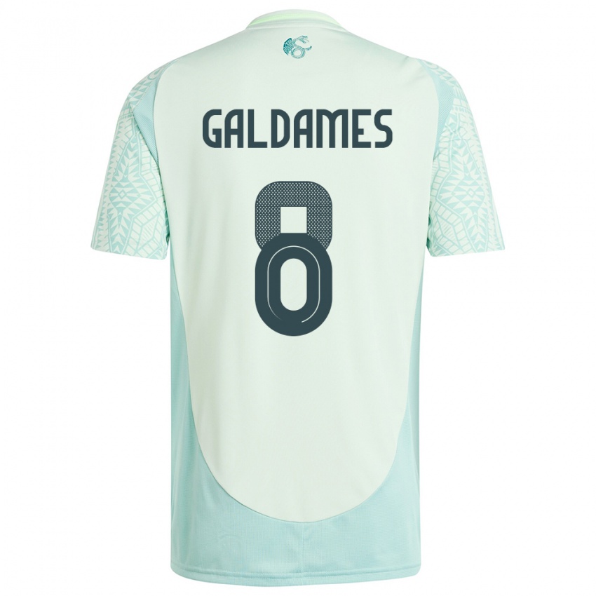 Herren Mexiko Benjamin Galdames #8 Leinengrün Auswärtstrikot Trikot 24-26 T-Shirt
