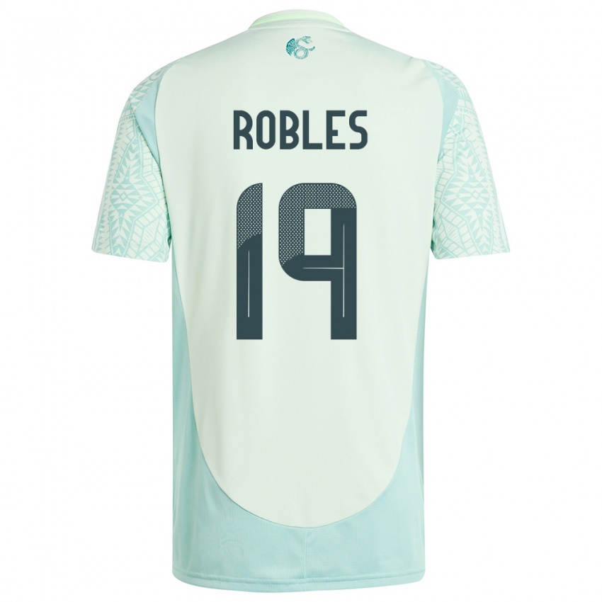 Herren Mexiko Angel Robles #19 Leinengrün Auswärtstrikot Trikot 24-26 T-Shirt