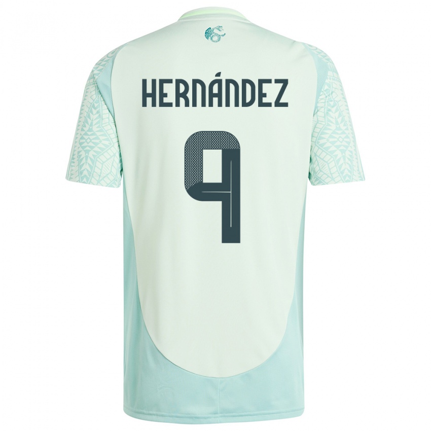 Herren Mexiko Jesus Hernandez #9 Leinengrün Auswärtstrikot Trikot 24-26 T-Shirt