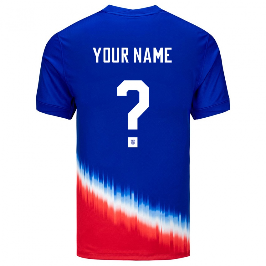Herren Vereinigte Staaten Ihren Namen #0 Blau Auswärtstrikot Trikot 24-26 T-Shirt