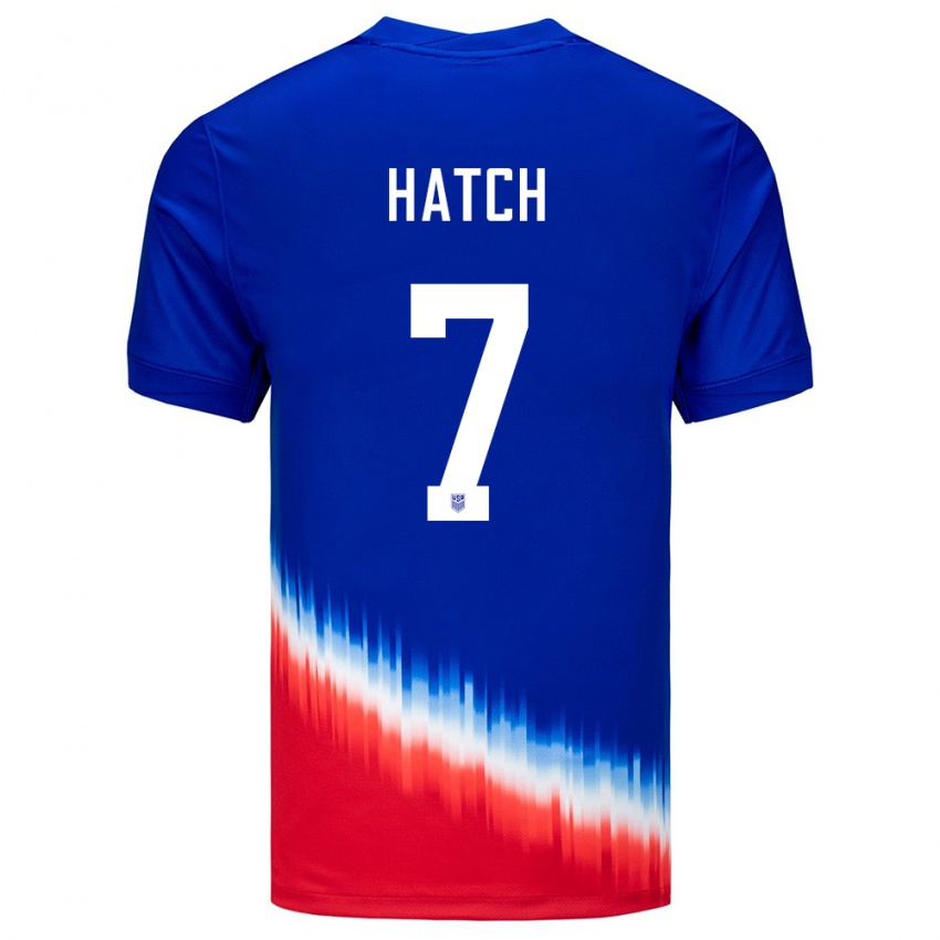 Herren Vereinigte Staaten Ashley Hatch #7 Blau Auswärtstrikot Trikot 24-26 T-Shirt