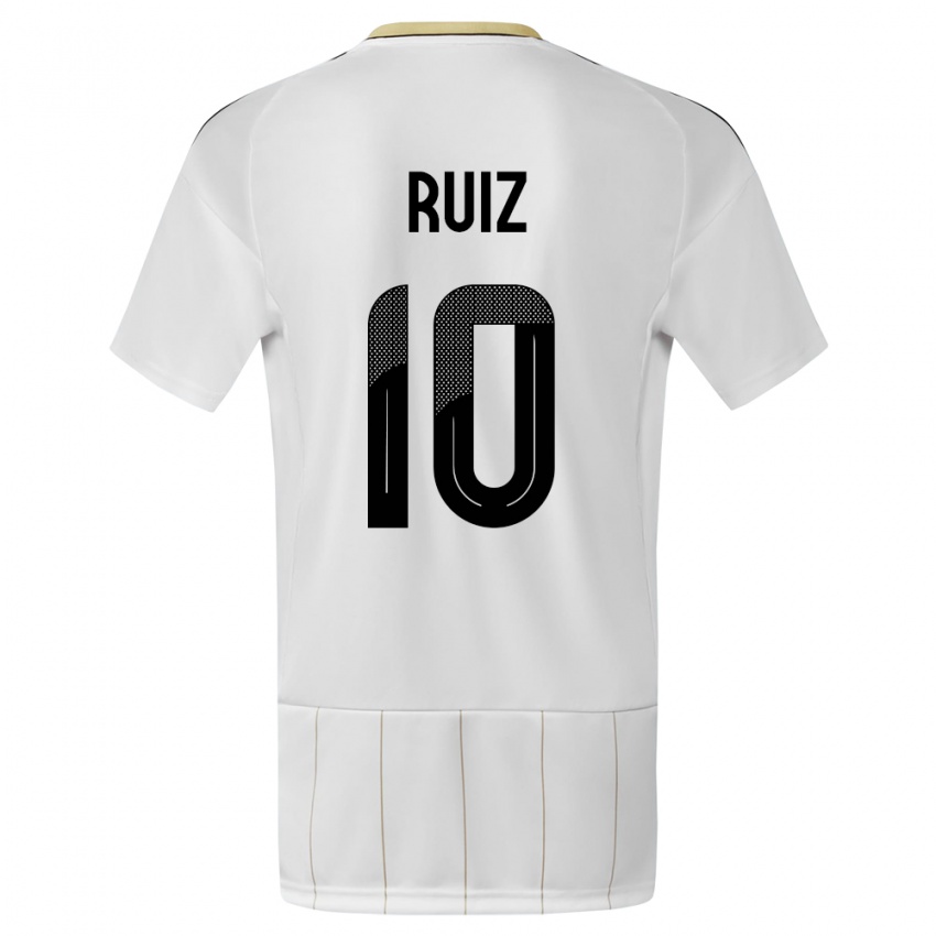 Herren Costa Rica Bryan Ruiz #10 Weiß Auswärtstrikot Trikot 24-26 T-Shirt