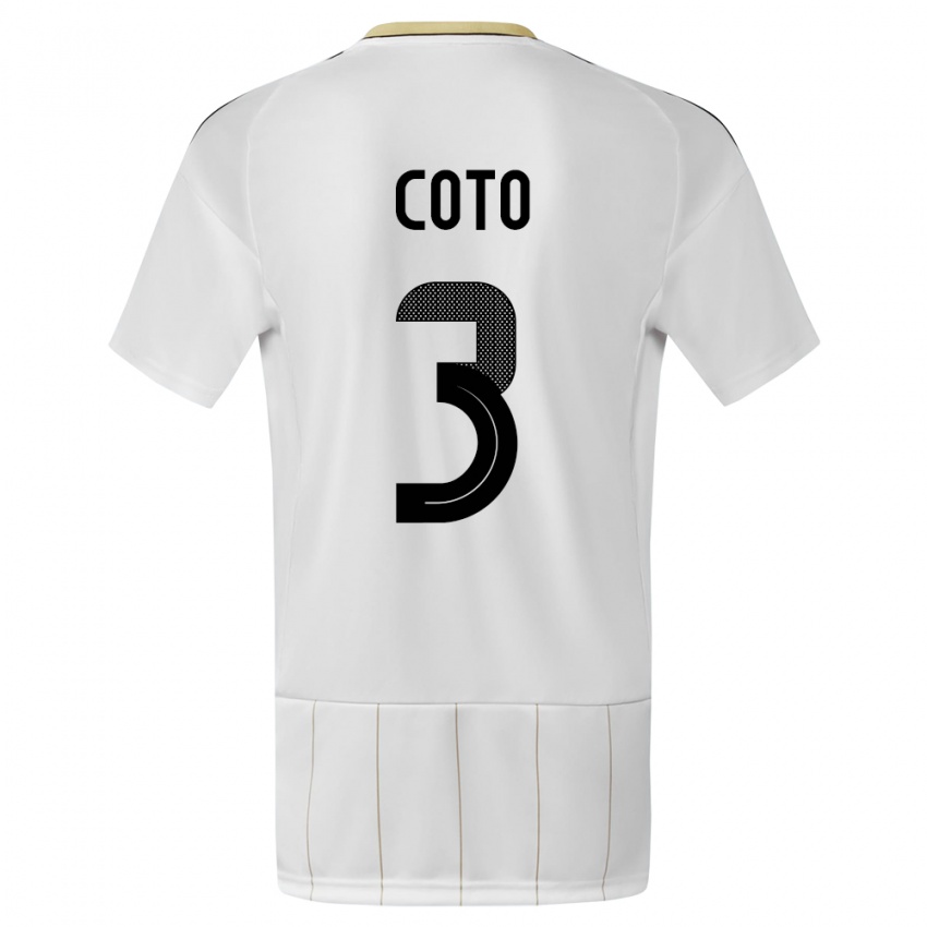 Herren Costa Rica Maria Coto #3 Weiß Auswärtstrikot Trikot 24-26 T-Shirt