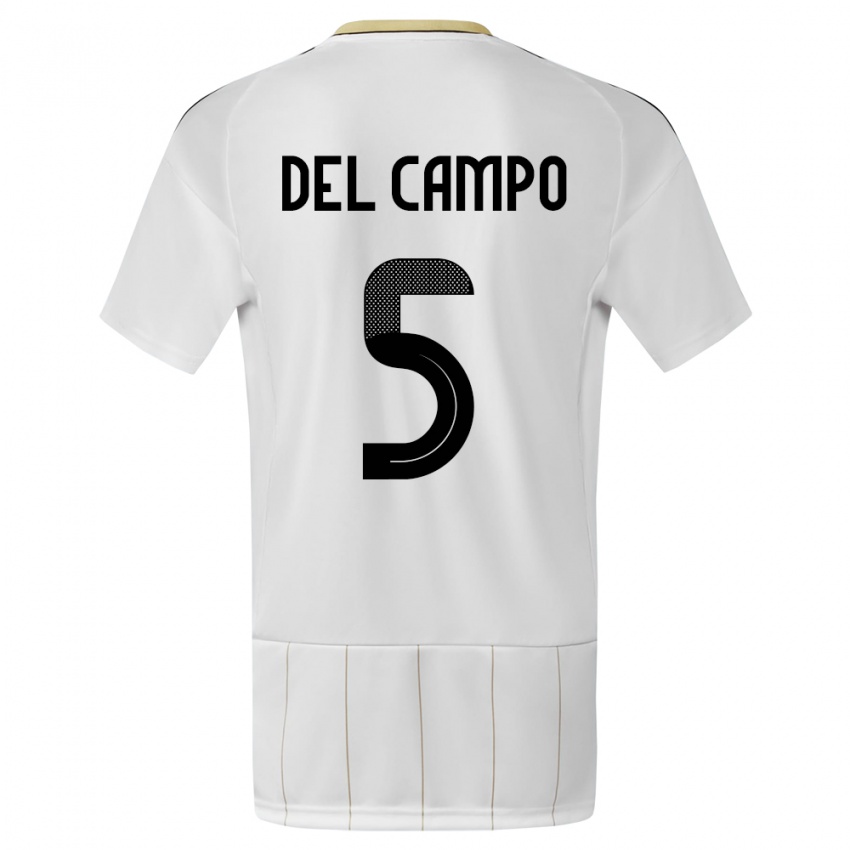 Herren Costa Rica Valeria Del Campo #5 Weiß Auswärtstrikot Trikot 24-26 T-Shirt