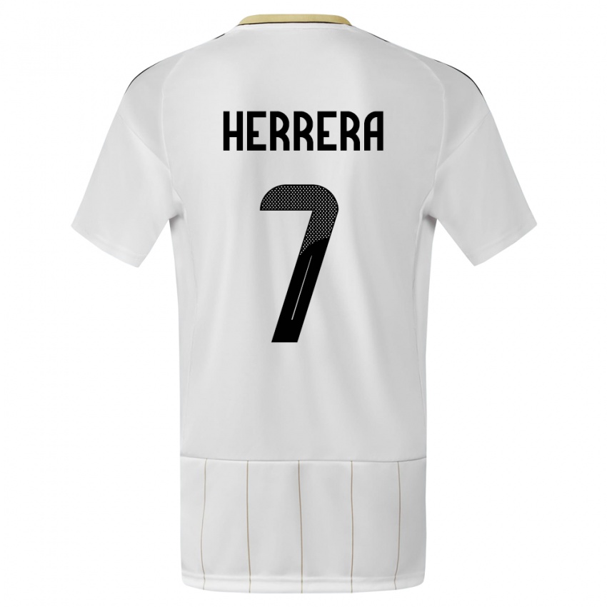 Herren Costa Rica Melissa Herrera #7 Weiß Auswärtstrikot Trikot 24-26 T-Shirt