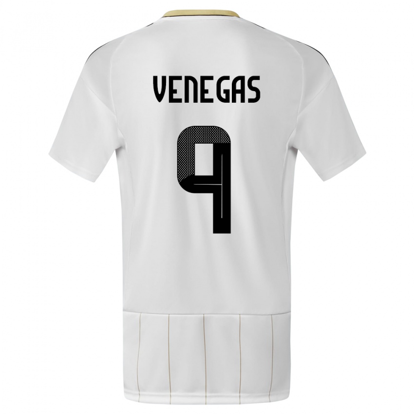 Herren Costa Rica Carolina Venegas #9 Weiß Auswärtstrikot Trikot 24-26 T-Shirt