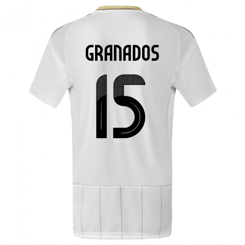 Herren Costa Rica Cristin Granados #15 Weiß Auswärtstrikot Trikot 24-26 T-Shirt