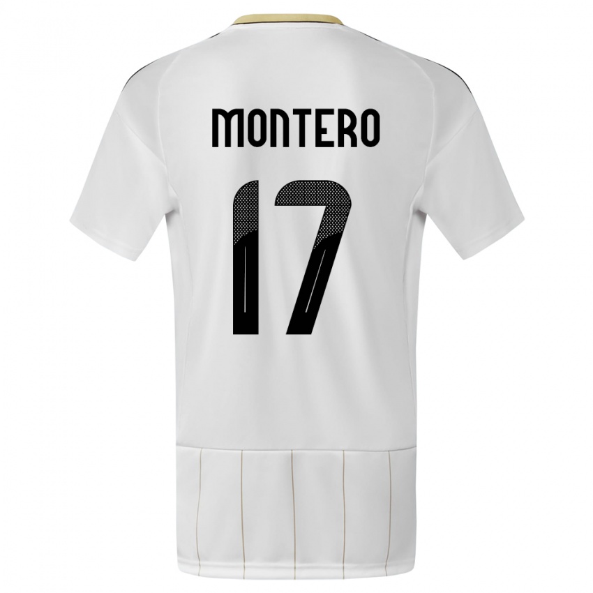 Herren Costa Rica Michelle Montero #17 Weiß Auswärtstrikot Trikot 24-26 T-Shirt