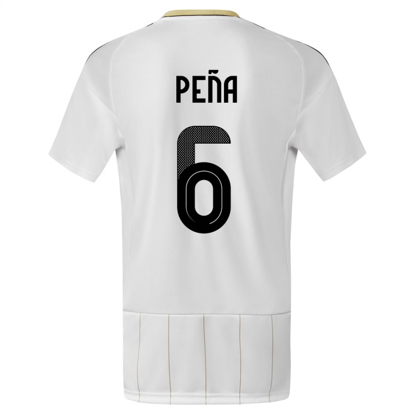 Herren Costa Rica Ricardo Pena #6 Weiß Auswärtstrikot Trikot 24-26 T-Shirt