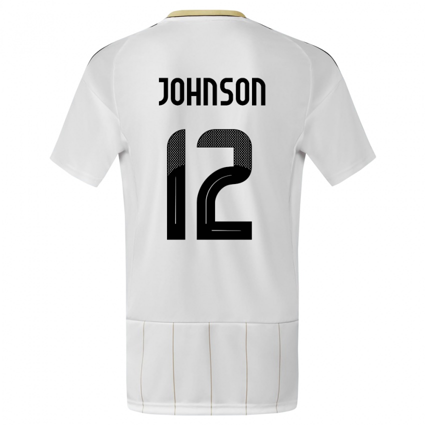 Herren Costa Rica Shawn Johnson #12 Weiß Auswärtstrikot Trikot 24-26 T-Shirt
