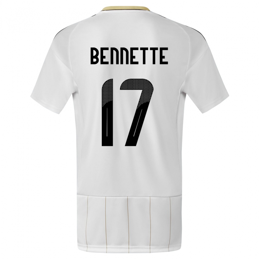 Herren Costa Rica Jewison Bennette #17 Weiß Auswärtstrikot Trikot 24-26 T-Shirt