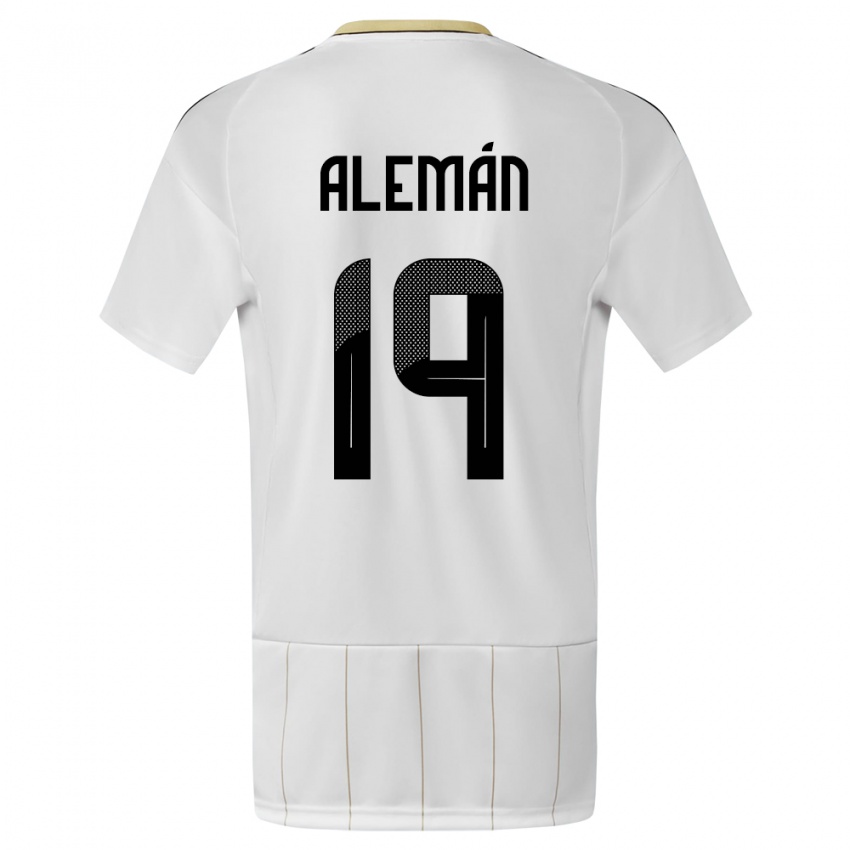 Herren Costa Rica Fabricio Aleman #19 Weiß Auswärtstrikot Trikot 24-26 T-Shirt