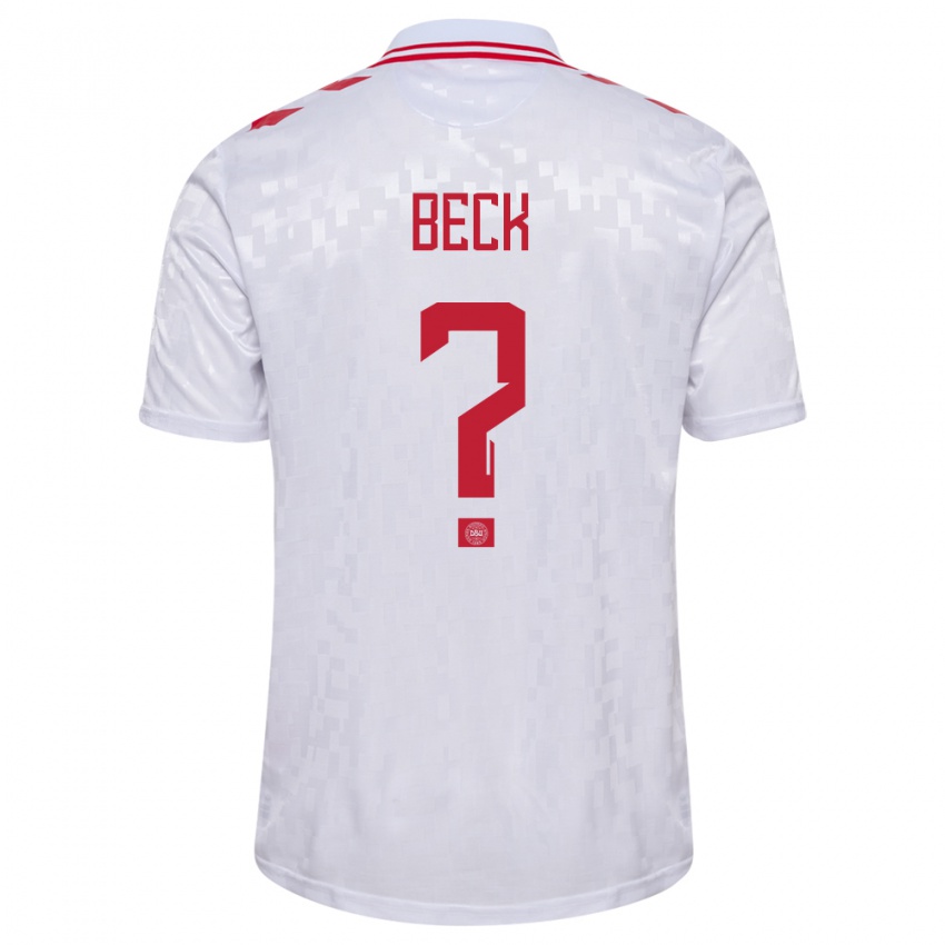 Herren Dänemark Julius Beck #0 Weiß Auswärtstrikot Trikot 24-26 T-Shirt