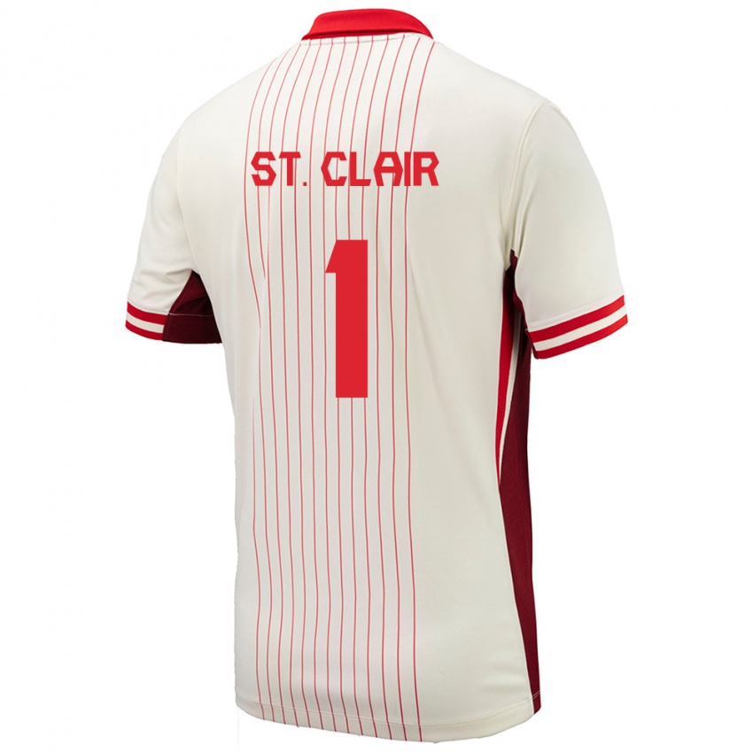 Herren Kanada Dayne St Clair #1 Weiß Auswärtstrikot Trikot 24-26 T-Shirt
