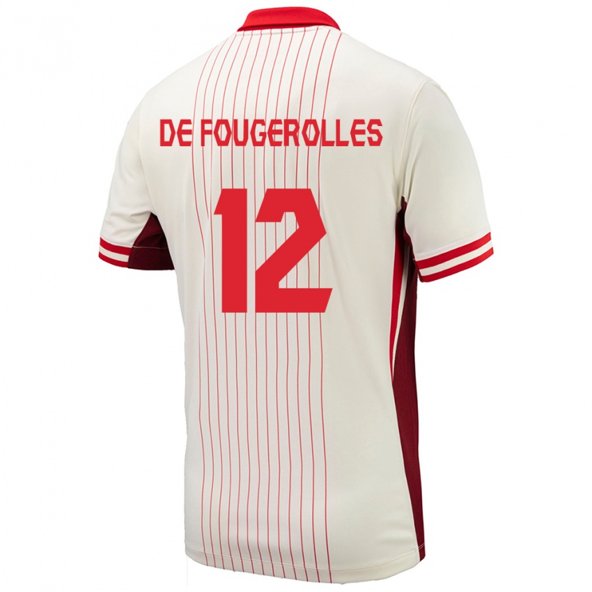 Herren Kanada Luc De Fougerolles #12 Weiß Auswärtstrikot Trikot 24-26 T-Shirt