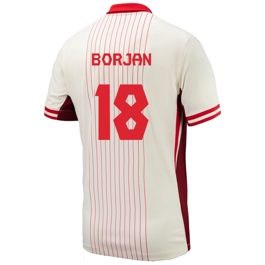 Herren Kanada Milan Borjan #18 Weiß Auswärtstrikot Trikot 24-26 T-Shirt