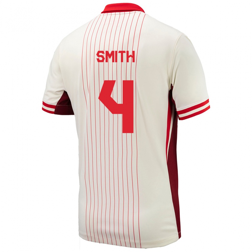 Herren Kanada Justin Smith #4 Weiß Auswärtstrikot Trikot 24-26 T-Shirt