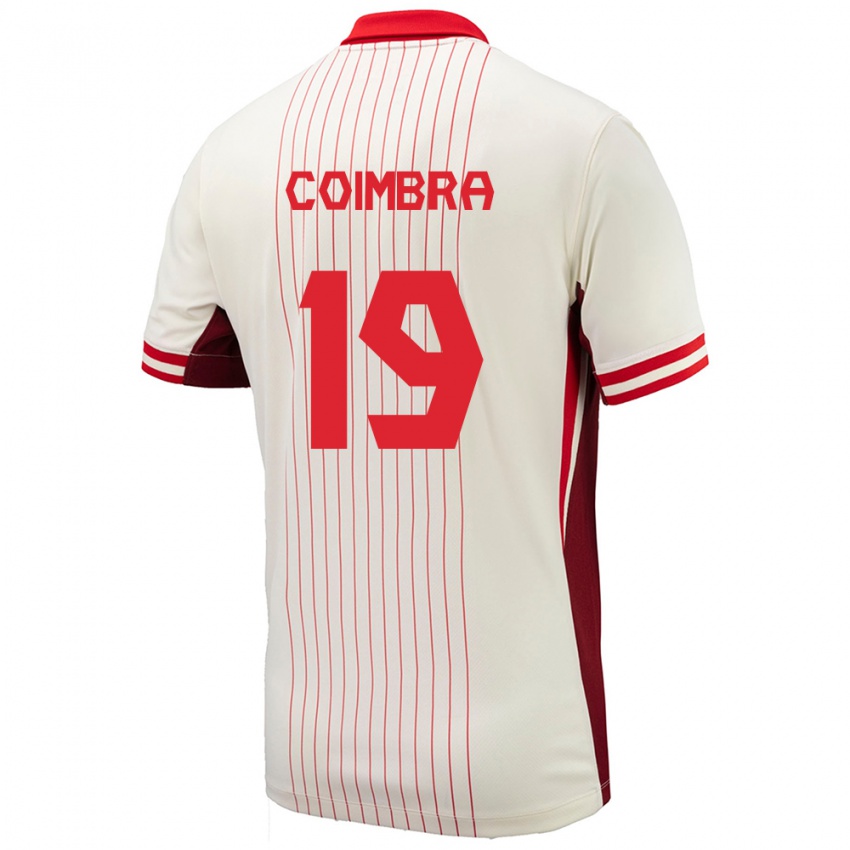Herren Kanada Tiago Coimbra #19 Weiß Auswärtstrikot Trikot 24-26 T-Shirt