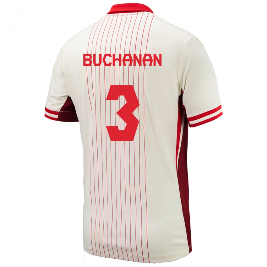 Herren Kanada Kadeisha Buchanan #3 Weiß Auswärtstrikot Trikot 24-26 T-Shirt