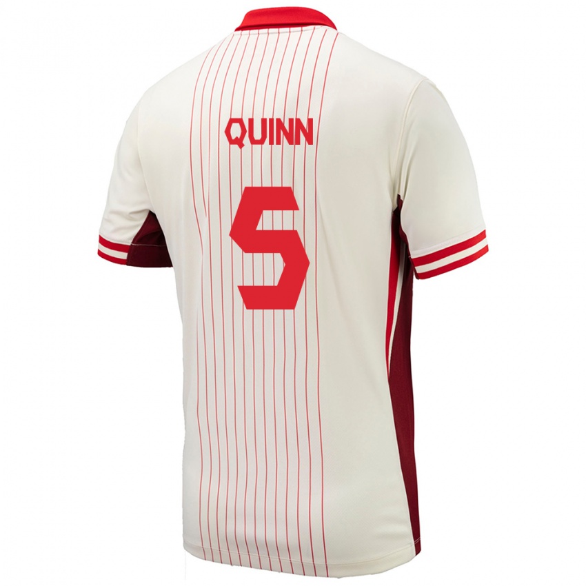 Herren Kanada Quinn #5 Weiß Auswärtstrikot Trikot 24-26 T-Shirt