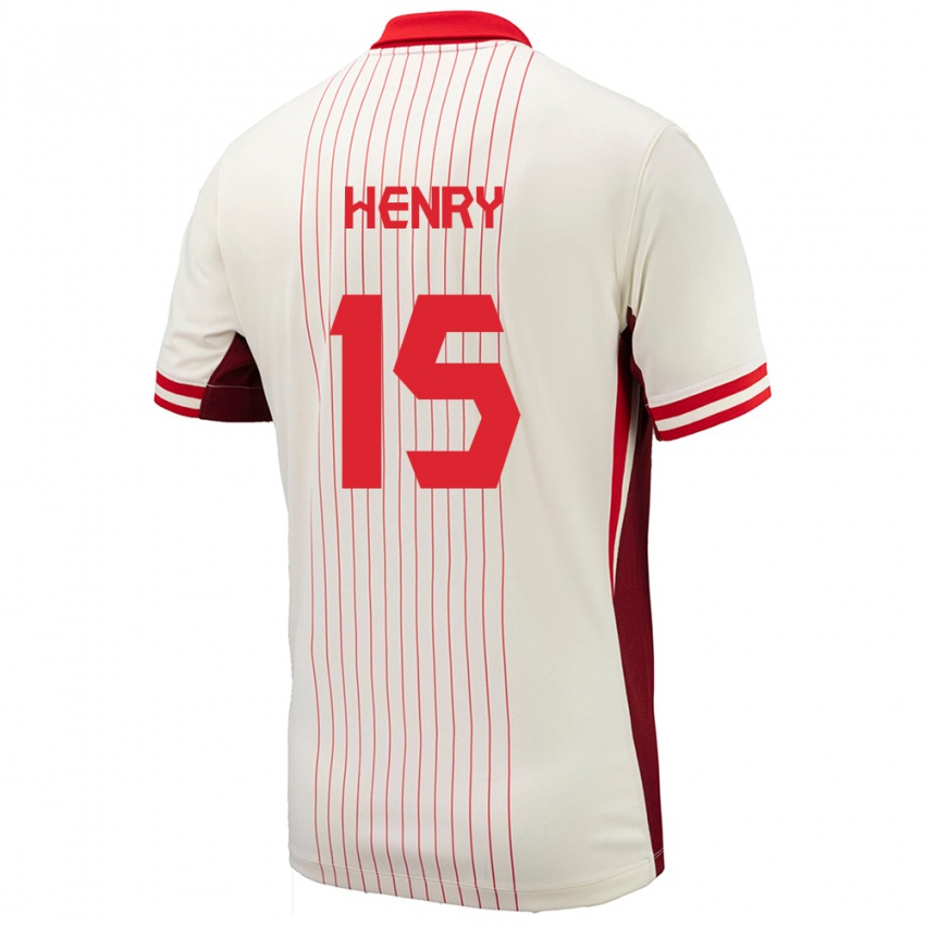 Herren Kanada Doneil Henry #15 Weiß Auswärtstrikot Trikot 24-26 T-Shirt