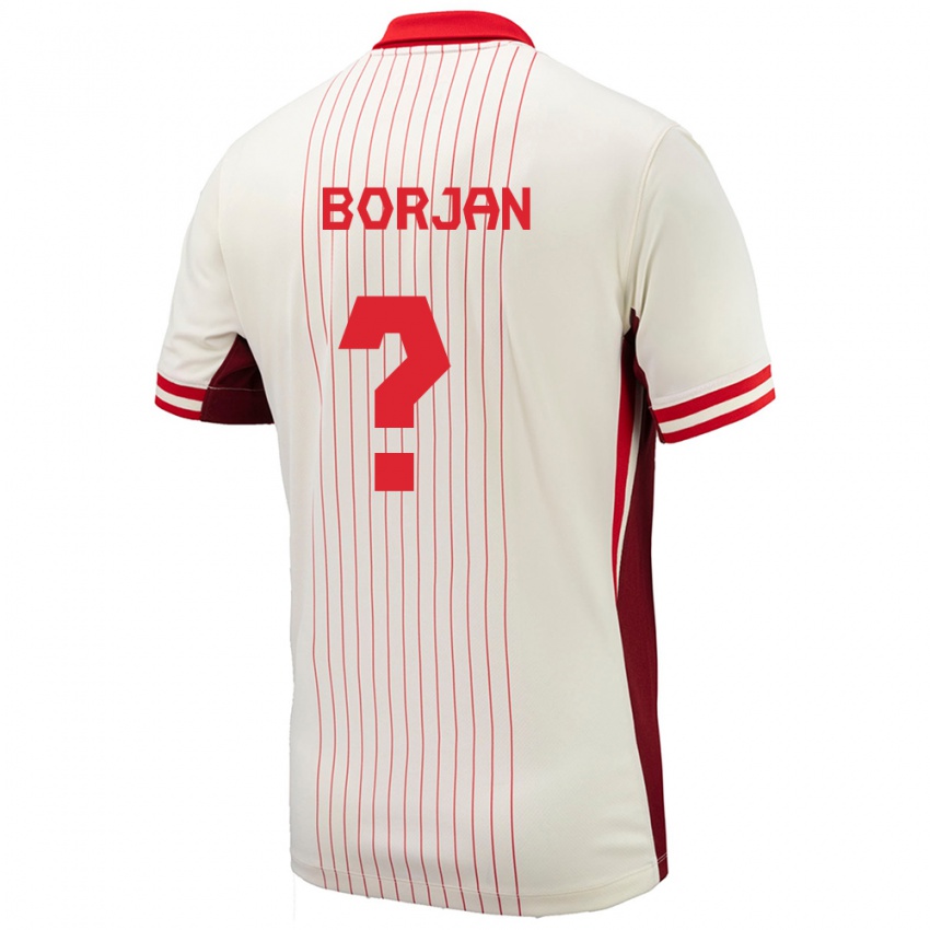Herren Kanada Nikola Borjan #0 Weiß Auswärtstrikot Trikot 24-26 T-Shirt