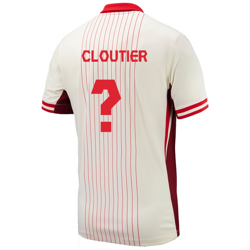 Herren Kanada Loic Cloutier #0 Weiß Auswärtstrikot Trikot 24-26 T-Shirt