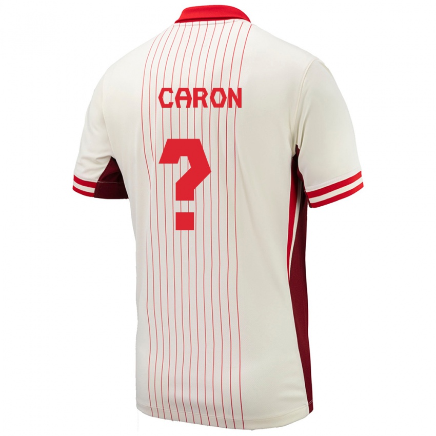 Herren Kanada Renaud Caron #0 Weiß Auswärtstrikot Trikot 24-26 T-Shirt