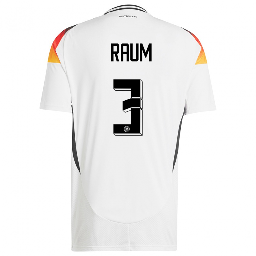 Damen Deutschland David Raum #3 Weiß Heimtrikot Trikot 24-26 T-Shirt