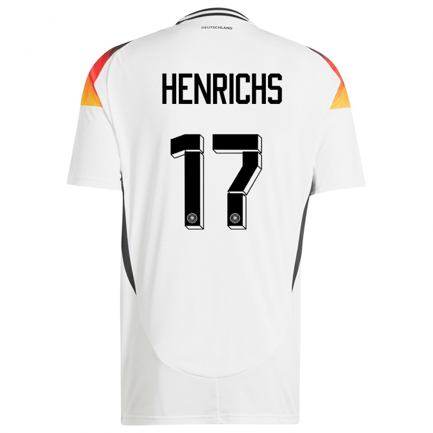 Damen Deutschland Benjamin Henrichs #17 Weiß Heimtrikot Trikot 24-26 T-Shirt