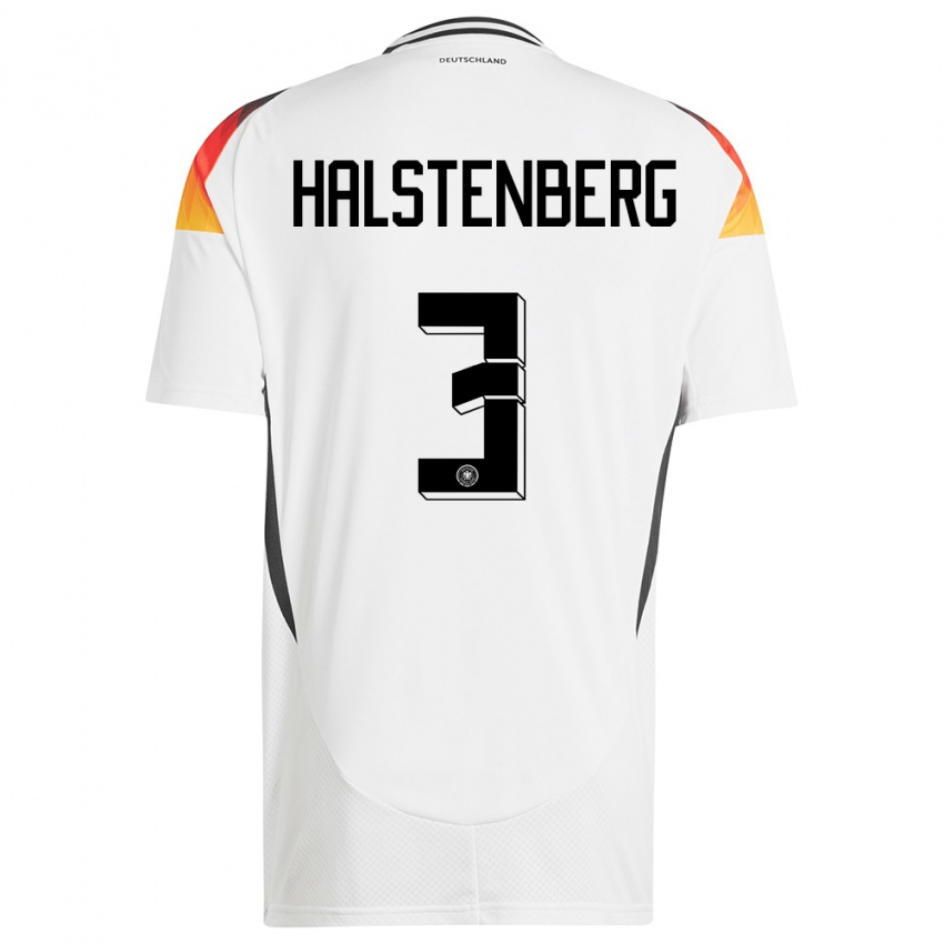 Damen Deutschland Marcel Halstenberg #3 Weiß Heimtrikot Trikot 24-26 T-Shirt