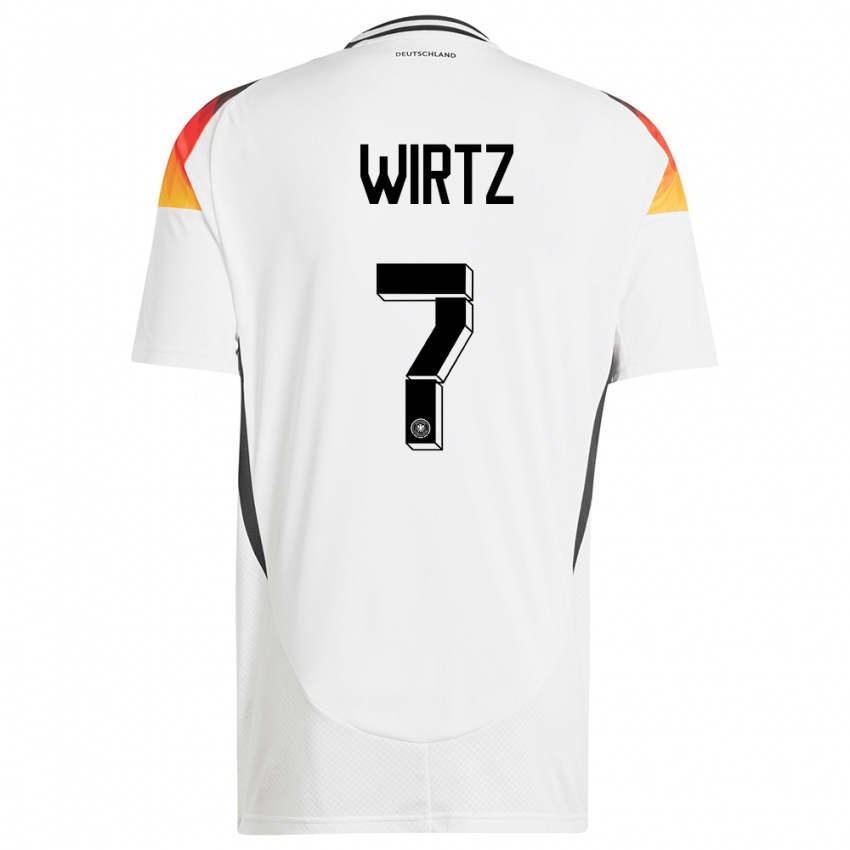 Damen Deutschland Florian Wirtz #7 Weiß Heimtrikot Trikot 24-26 T-Shirt
