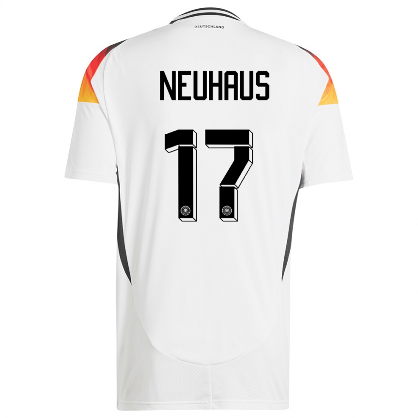 Damen Deutschland Florian Neuhaus #17 Weiß Heimtrikot Trikot 24-26 T-Shirt
