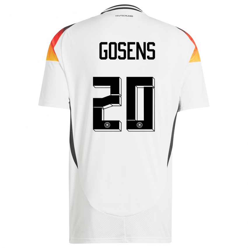 Damen Deutschland Robin Gosens #20 Weiß Heimtrikot Trikot 24-26 T-Shirt
