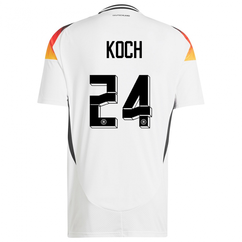 Damen Deutschland Robin Koch #24 Weiß Heimtrikot Trikot 24-26 T-Shirt