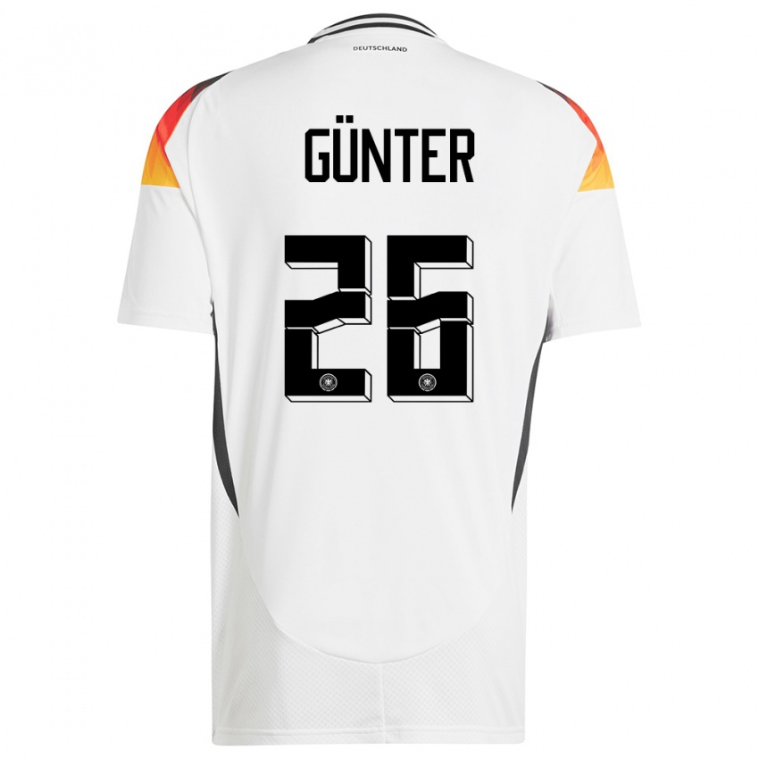 Damen Deutschland Christian Günter #26 Weiß Heimtrikot Trikot 24-26 T-Shirt
