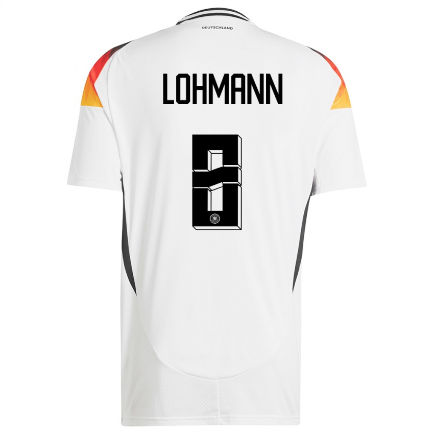 Damen Deutschland Sydney Lohmann #8 Weiß Heimtrikot Trikot 24-26 T-Shirt