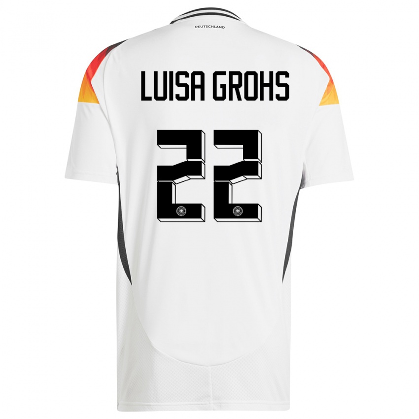 Damen Deutschland Maria Luisa Grohs #22 Weiß Heimtrikot Trikot 24-26 T-Shirt