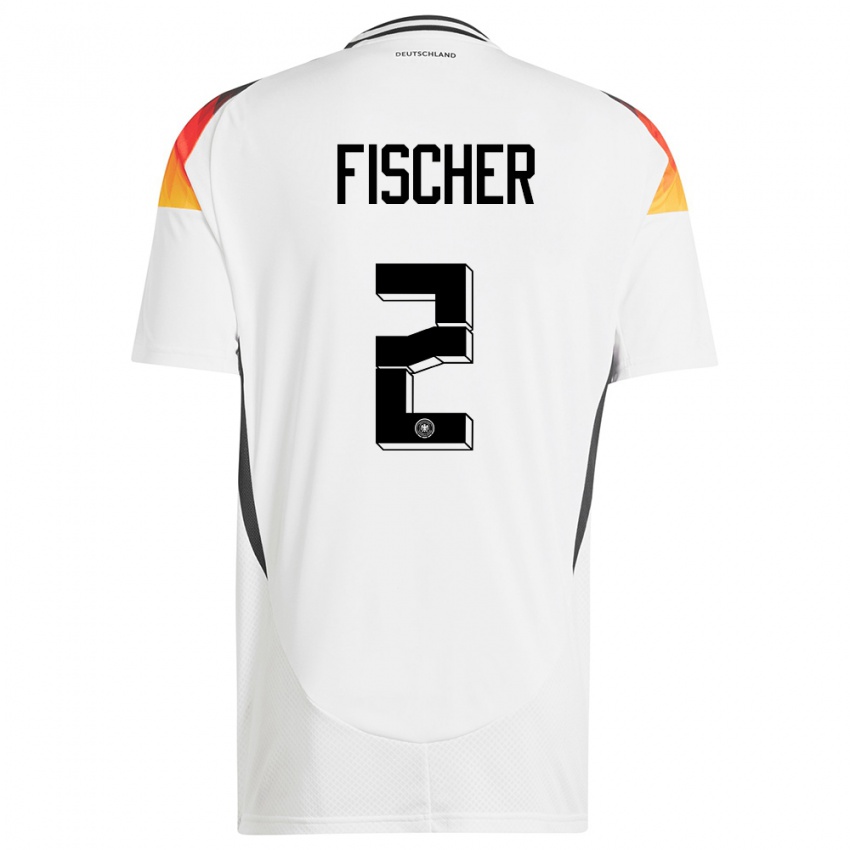 Damen Deutschland Kilian Fischer #2 Weiß Heimtrikot Trikot 24-26 T-Shirt