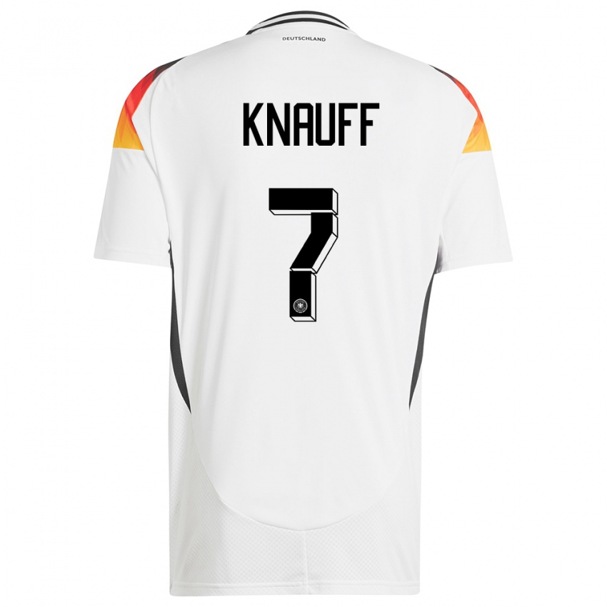 Damen Deutschland Ansgar Knauff #7 Weiß Heimtrikot Trikot 24-26 T-Shirt