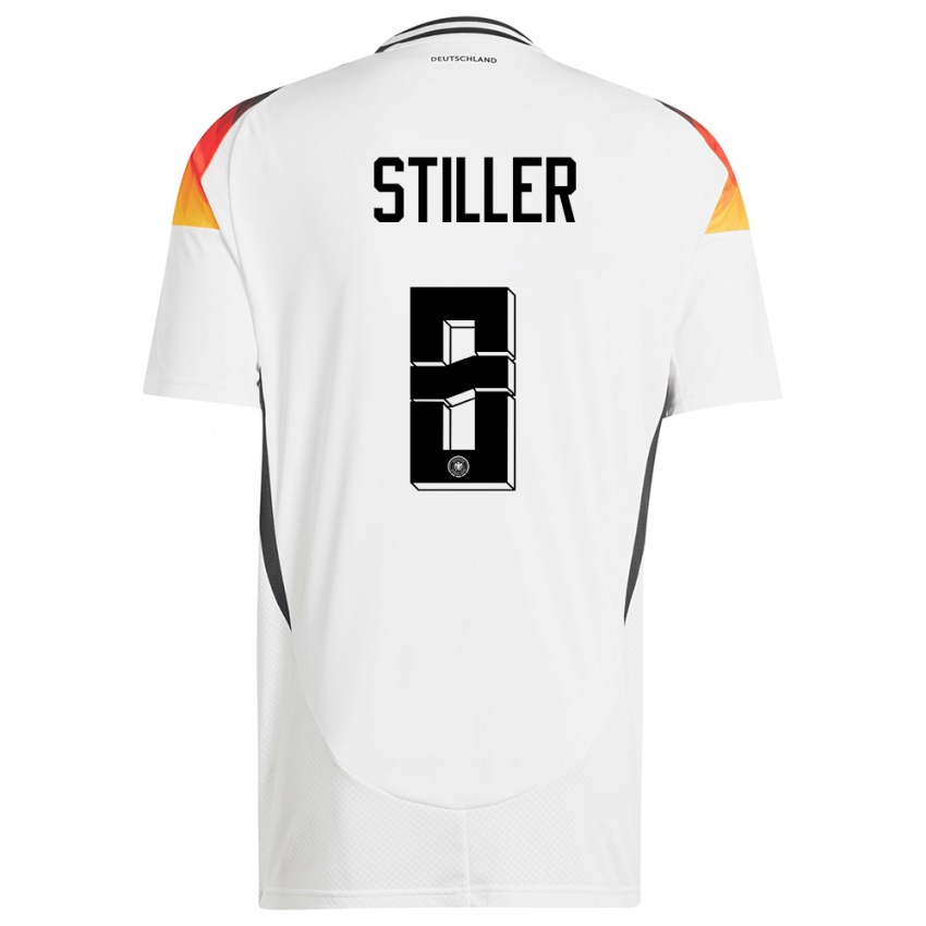 Damen Deutschland Angelo Stiller #8 Weiß Heimtrikot Trikot 24-26 T-Shirt