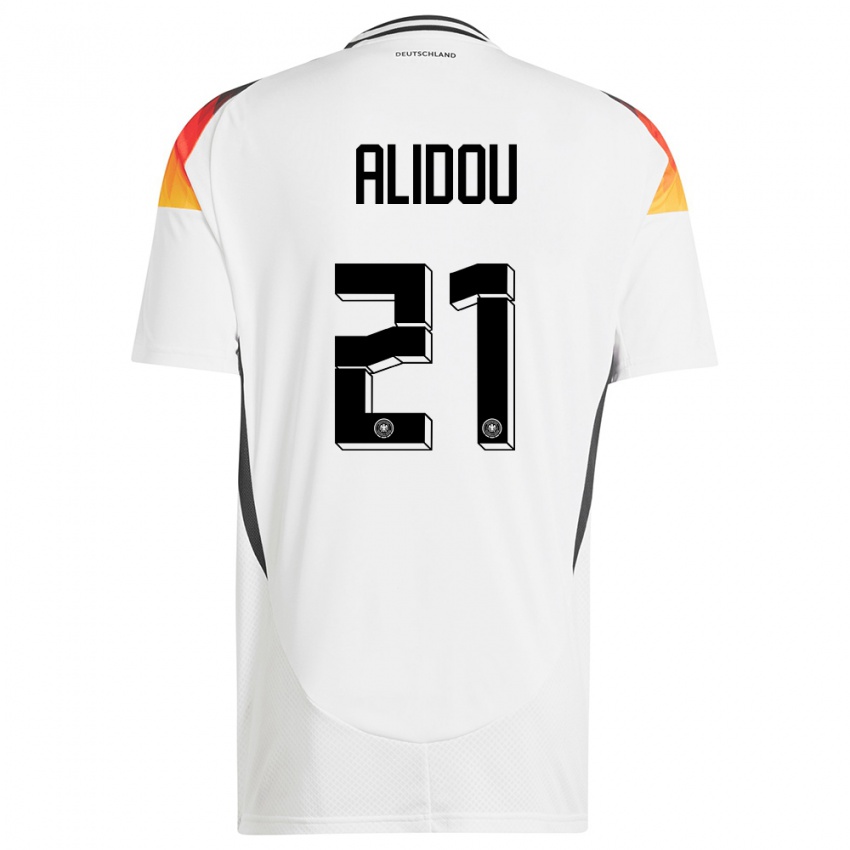 Damen Deutschland Faride Alidou #21 Weiß Heimtrikot Trikot 24-26 T-Shirt
